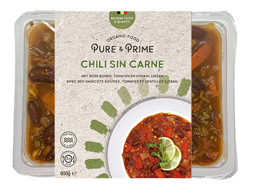 Pure & Prime Chili sin carne - rode bonen - tomaten - koraal linzen bio 650g